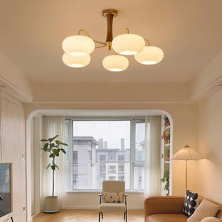 Art Deco Milky Glass Pendant Chandelier | Cirelune