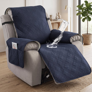Waterproof Recliner Chair Cover With Side Pockets | Rosewood