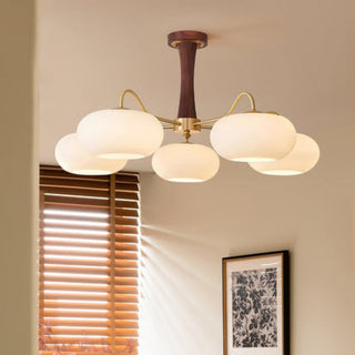Art Deco Milky Glass Pendant Chandelier | Cirelune