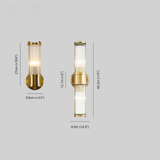 Fluted Crystal Brass LED Wall Sconce | Ardelis