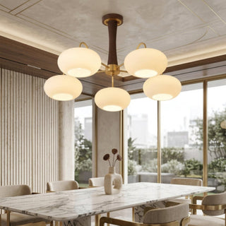 Art Deco Milky Glass Pendant Chandelier | Cirelune