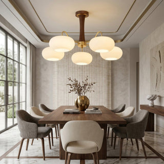 Art Deco Milky Glass Pendant Chandelier | Cirelune