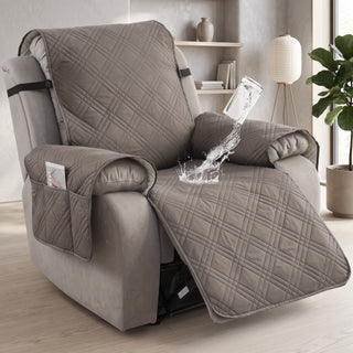 Waterproof Recliner Chair Cover With Side Pockets | Rosewood