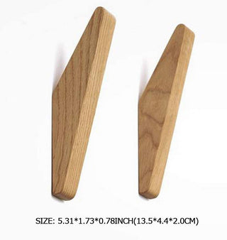 Set of 6 Solid Wood Wall Hooks with Minimalist Scandinavian Design | Woodvera