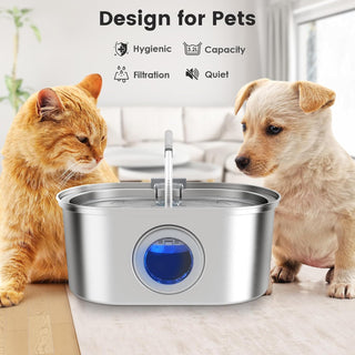 3.2L Stainless Steel Automatic Pet Water Fountain for Cats & Dogs | Hydriva