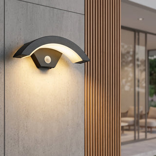 Curved LED Motion Sensor Outdoor Wall Light Fixture | Arvenza