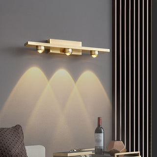 Modern Linear Brass LED Picture Display Reading Wall Light Fixture | Velmora