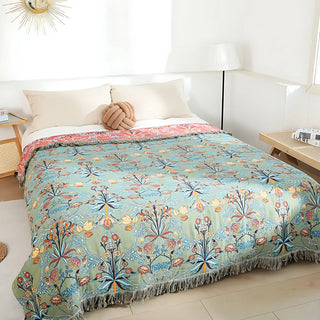 Boho Floral Decorative Throw Blanket For Sofa And Bed | Marvella