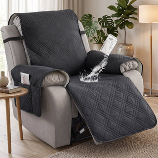Waterproof Recliner Chair Cover With Side Pockets | Rosewood