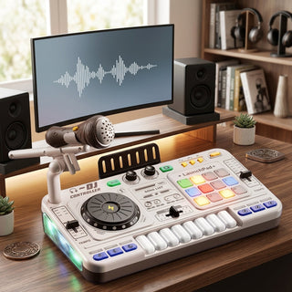 Educational DJ Mixer Toy for Kids with Microphone and Interactive Music Controls | Hawkes