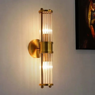 Fluted Crystal Brass LED Wall Sconce | Ardelis
