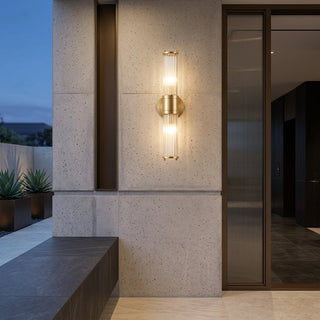 Fluted Crystal Brass LED Wall Sconce | Ardelis