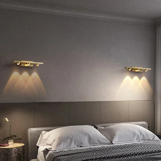 Modern Linear Brass LED Picture Display Reading Wall Light Fixture | Velmora