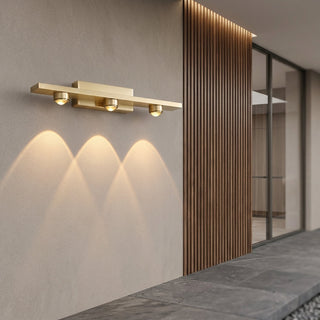 Modern Linear Brass LED Picture Display Reading Wall Light Fixture | Velmora