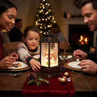 USB Battery Operated Christmas Lantern With Timer And Retro ABS Material | Randall