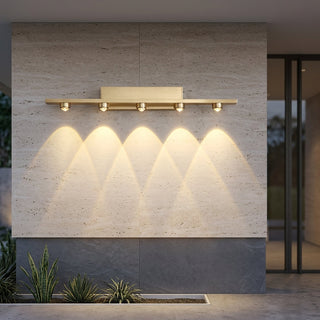 Modern Linear Brass LED Picture Display Reading Wall Light Fixture | Velmora