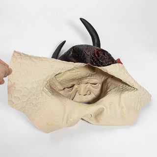Silicone Devil Mask With Horns Full Face Cosplay Halloween Costume | Garland