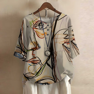 Women Blouse | Floral Embroidery | Loose Fit | Summer