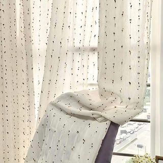 Geometric Sheer Window Curtain Panel For Home Interiors | Greenfield