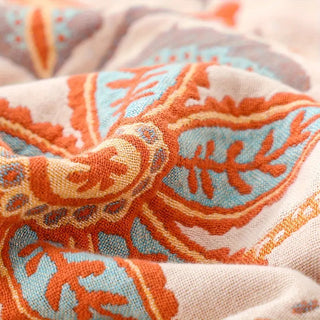 Floral Jacquard Fringed Multi Purpose Throw Blanket | Thalorin