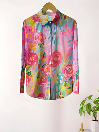 Women Blouse | Colorful Floral Print | Oversized Style | Summer