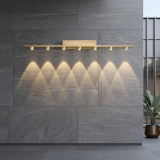 Modern Linear Brass LED Picture Display Reading Wall Light Fixture | Velmora