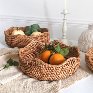 Handwoven Natural Rattan Storage Basket Kitchen Home | Ashbury