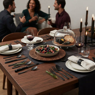 Black Cutlery Set Of 24 Pieces With Dishwasher Safe Stainless Steel | Whitfield