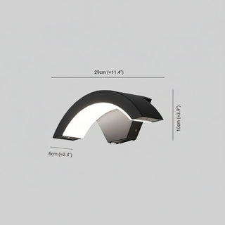 Curved LED Motion Sensor Outdoor Wall Light Fixture | Arvenza