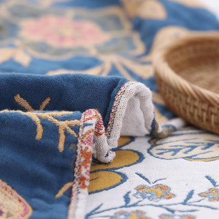Floral Fringed Multi Purpose Sofa Throw Blanket | Ashbury
