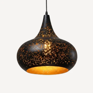 Vintage Perforated Iron Pendant Light Fixture | Orivelle