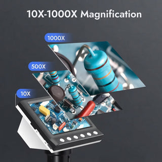 Digital Microscope With LCD Screen And 8 LED Lights For Electronics Repair | Wilson