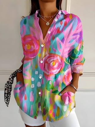 Women Blouse | Colorful Floral Print | Oversized Style | Summer
