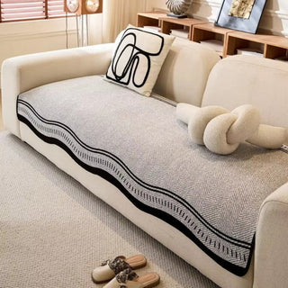 Non Slip Herringbone Chenille Sofa Cover | Velmira