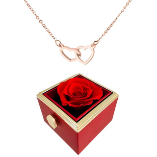 Heart Rose Necklace for Women with Rotating Romantic Gift Box | Rosavelle
