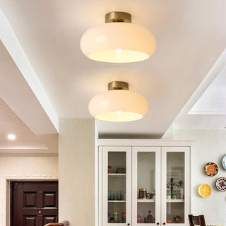 Bauhaus Amber Glass Semi Flush Ceiling Light | Aurevon