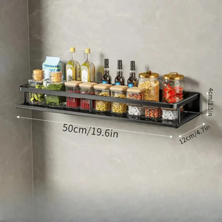 Kitchen Wall Shelf With Utensil Hooks And Space-Saving Aluminum Design | Ramsey