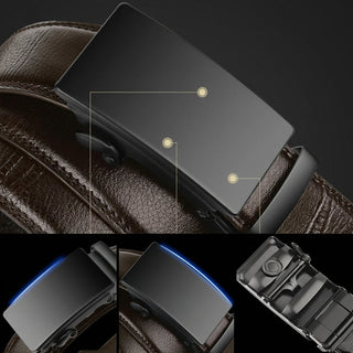 PU Leather Belt With Automatic Buckle And Adjustable Fit For Men | Stratton