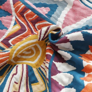 Cotton Jacquard Throw Blanket for Sofa Bed Decor | Riverton