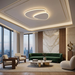 Modern Overlapping Oval LED Flush Mount Ceiling Light Fixture | Aerivon