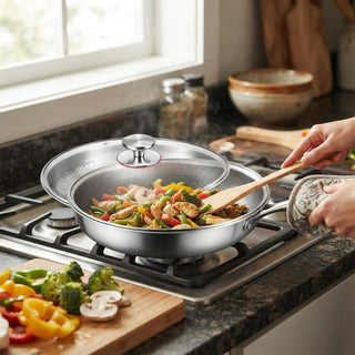 Pure Titanium Non Stick Frying Pan With Even Heat Distribution For Cooking And Hand Washing | Whitaker