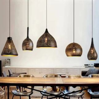 Vintage Perforated Iron Pendant Light Fixture | Orivelle