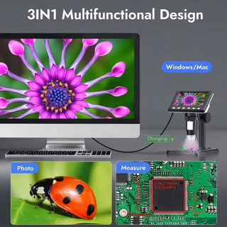 Digital Microscope With LCD Screen And 8 LED Lights For Electronics Repair | Wilson