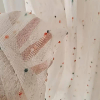 Geometric Sheer Window Curtain Panel For Home Interiors | Greenfield