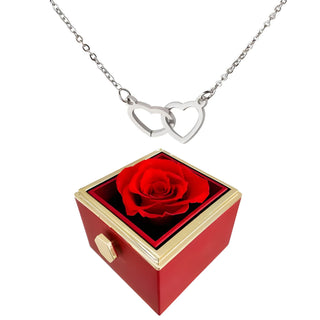 Heart Rose Necklace for Women with Rotating Romantic Gift Box | Rosavelle