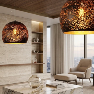Vintage Perforated Iron Pendant Light Fixture | Orivelle