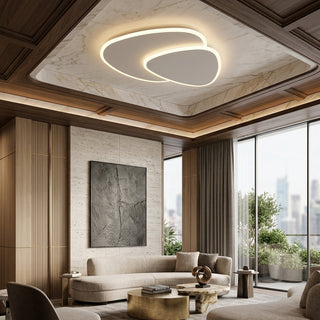 Modern Overlapping Oval LED Flush Mount Ceiling Light Fixture | Aerivon