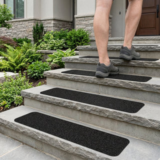 Non Slip Stair Treads 10 Pack 80 Grit Weather Resistant Grip Strips | Emerson