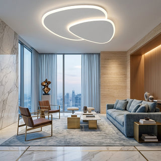 Modern Overlapping Oval LED Flush Mount Ceiling Light Fixture | Aerivon
