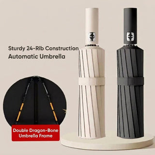 24 Bone Automatic Folding Umbrella with All Weather Protection for Daily Use | Hawley
